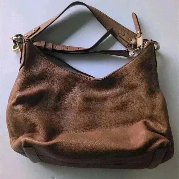 Michael Kors Acorn Convertible Shoulder Bag Gold Hardware Brown Leather Isabella - Picture 3 of 4